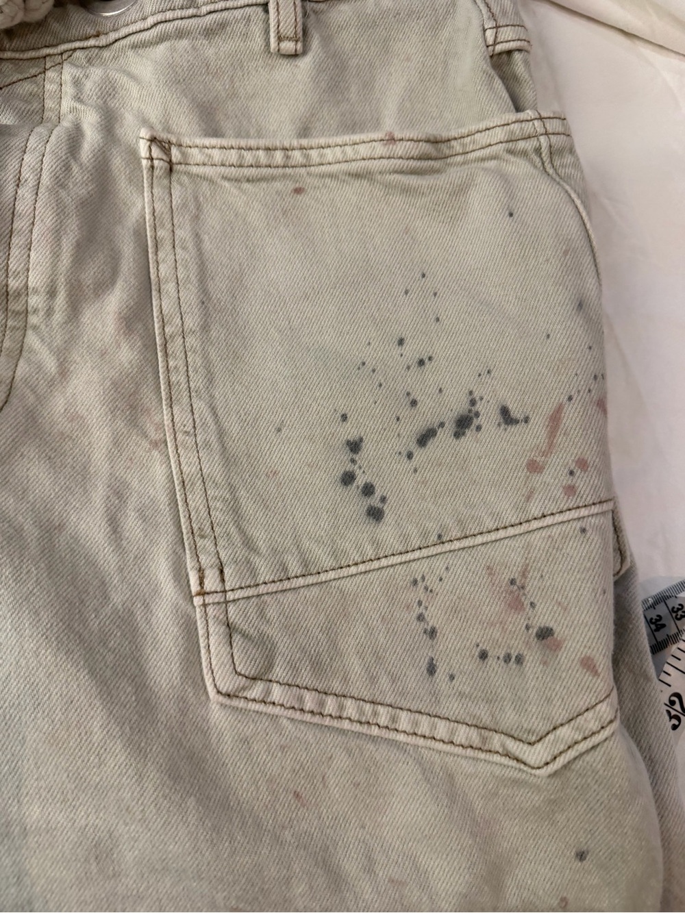 NWT FREE PEOPLE WE THE FREE Moxie Low Slung Barrel Jeans Jetty Splatter‎ 29 - Picture 11 of 16